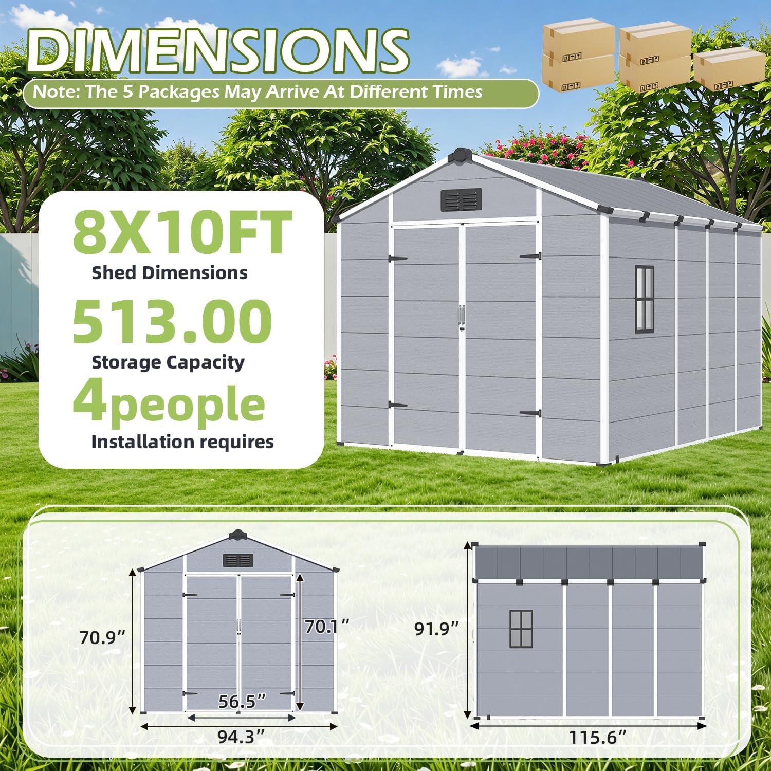 best 8x10 plastic tool shed,8x10 plastic shed worth buying,DNYKER 8x10 shed pros cons,plastic storage shed vs metal,should I buy a resin tool shed,all-weather resin shed durability unboxing and complete package contents