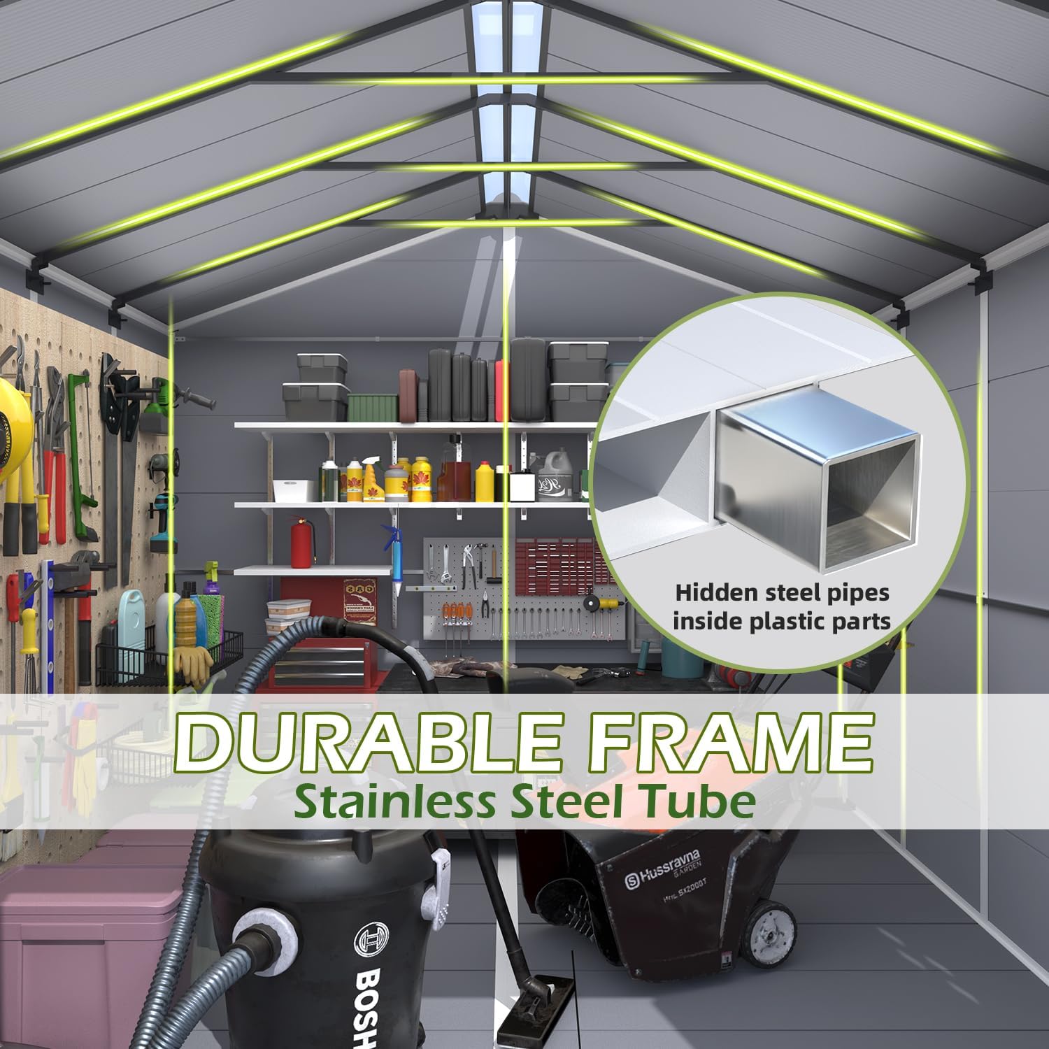 best 8x10 plastic tool shed,8x10 plastic shed worth buying,DNYKER 8x10 shed pros cons,plastic storage shed vs metal,should I buy a resin tool shed,all-weather resin shed durability performance testing and real-world results