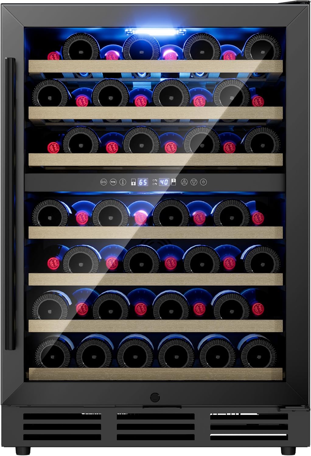 best dual zone wine fridge,dual zone wine cooler worth buying,should I buy a dual zone wine cooler,dual zone wine fridge pros cons,ICEVIVAL wine fridge honest,dual zone vs single zone wine cooler - detailed features and technical specifications