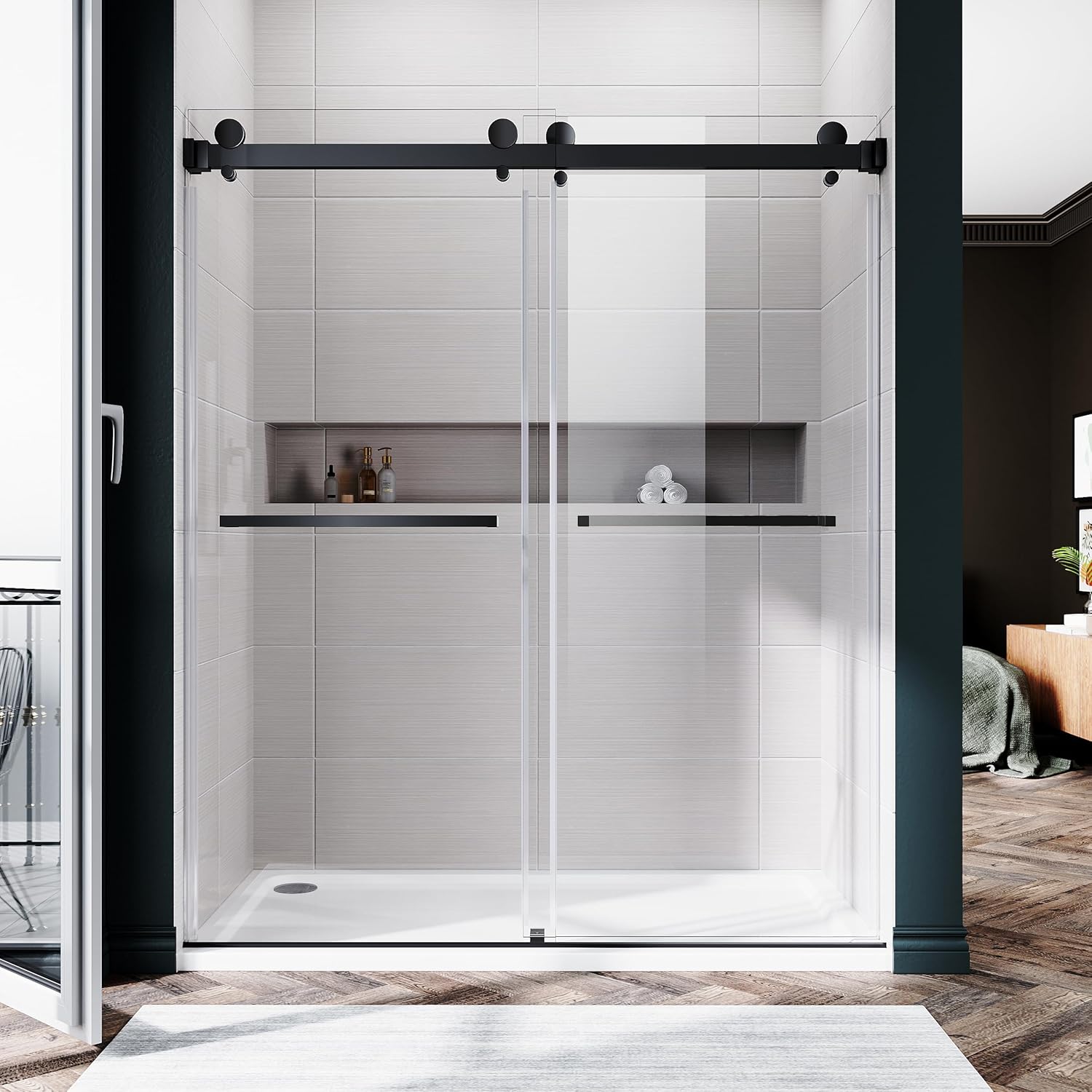 best frameless double sliding shower door,frameless shower door worth buying,double sliding shower door pros cons,should I buy a frameless shower door,best shower door for modern bathroom,UNIKOO shower door honest assessment - detailed features and technical specifications