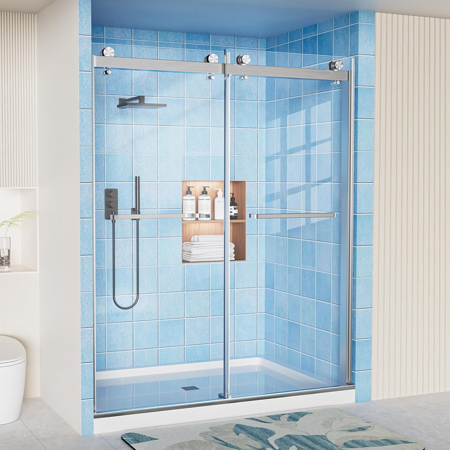 best frameless sliding shower door,frameless shower door worth buying,double sliding shower door pros cons,CFKEJI shower door honest,should I buy a frameless shower door,frameless vs framed shower door - detailed features and technical specifications