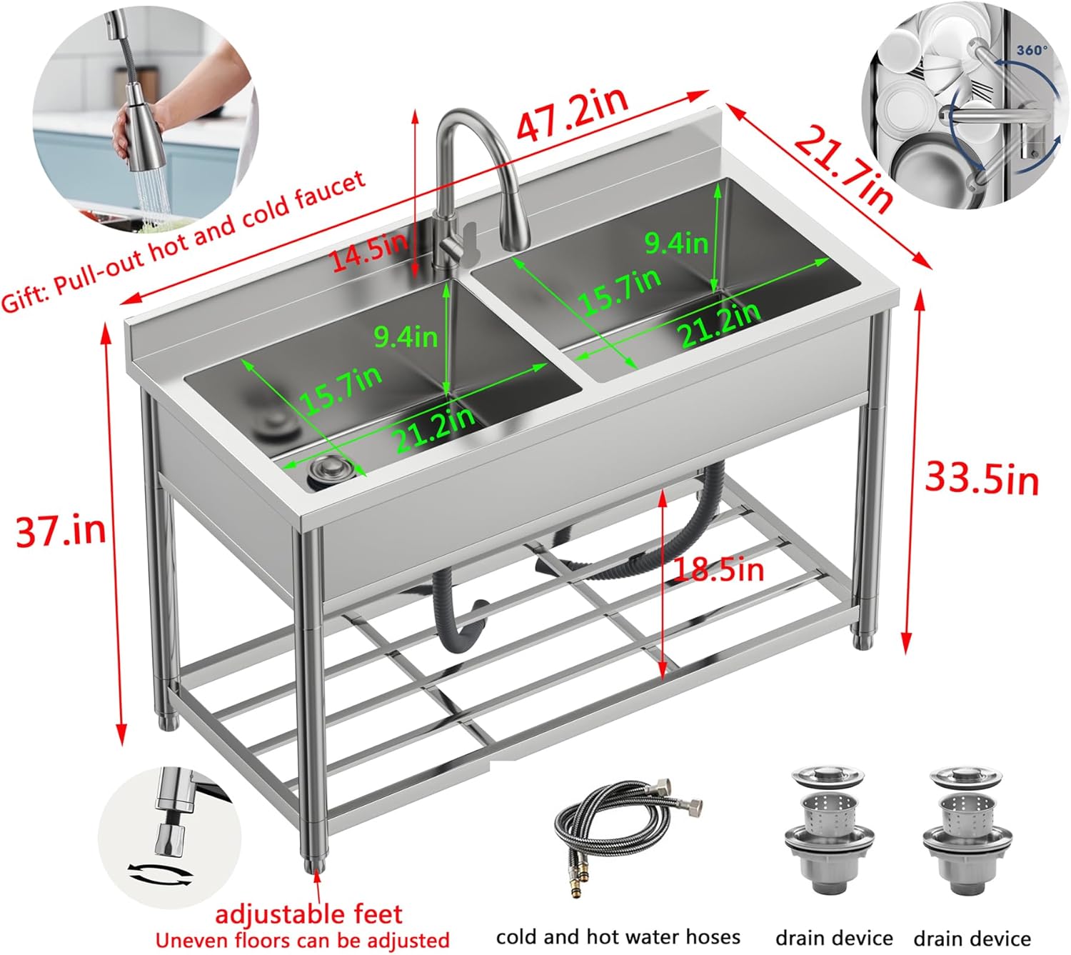 best freestanding commercial sink,freestanding commercial sink worth buying,double bowl utility sink pros cons,GGW commercial sink honest opinion,commercial sink vs restaurant sink,should I buy a freestanding utility sink performance testing and real-world results