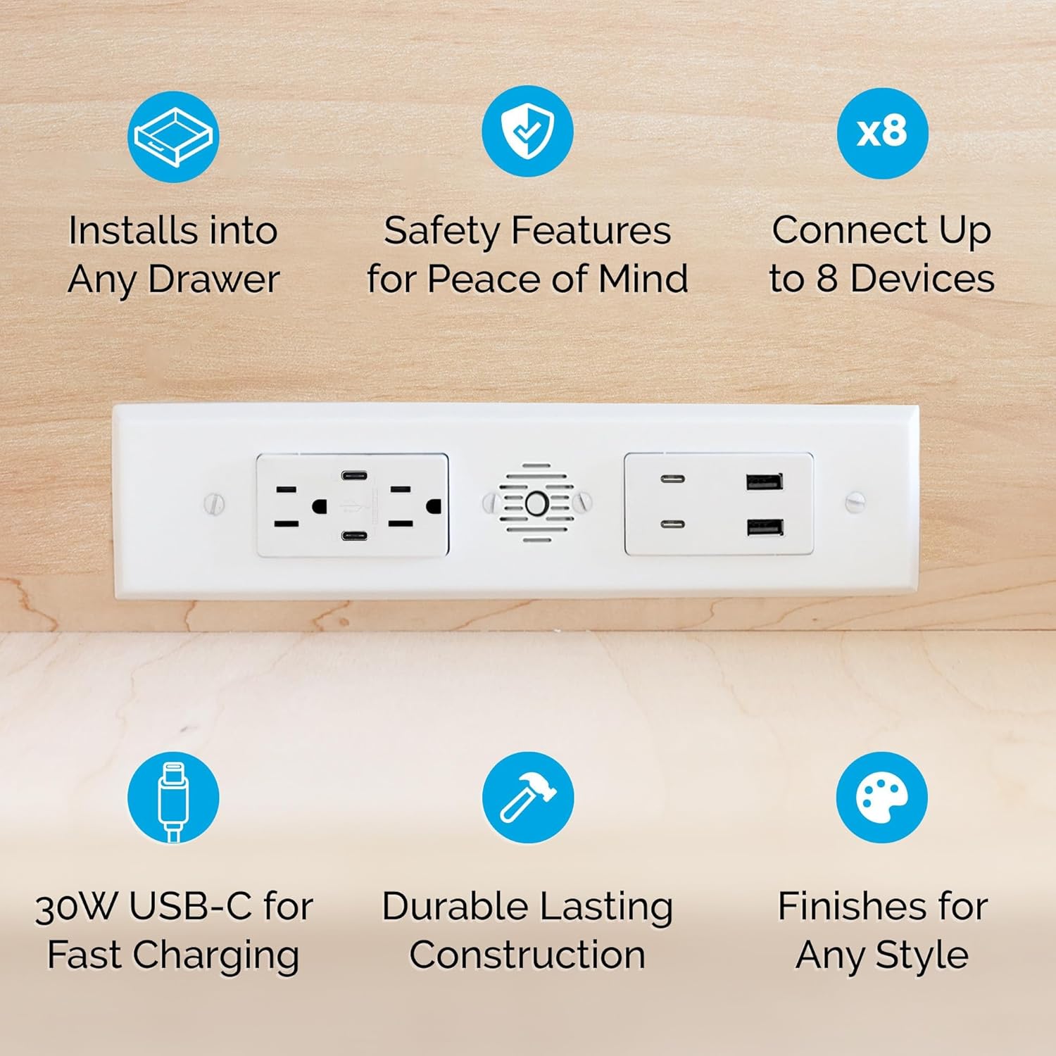 best in-drawer outlet,should I buy an in-drawer outlet,in-drawer outlet vs surface mount,in-drawer outlet pros cons,in-drawer outlet worth buying,best drawer charging station unboxing and complete package contents
