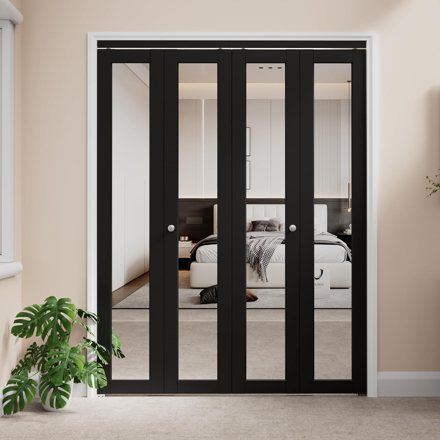 best mirrored bifold closet door,mirrored bifold door worth buying,CRUTOP bifold door pros cons,should I buy a mirrored bifold door,solid core bifold door quality,mirrored bifold door vs alternatives unboxing and complete package contents