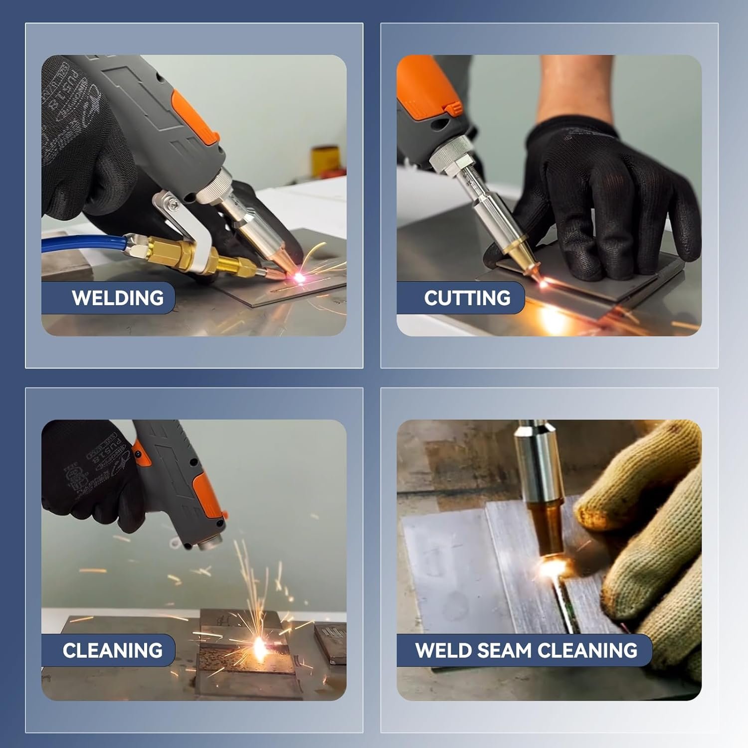 Close-up photo of a pristine weld bead on stainless steel performed by the 3000W laser welder, demonstrating its precision and quality.