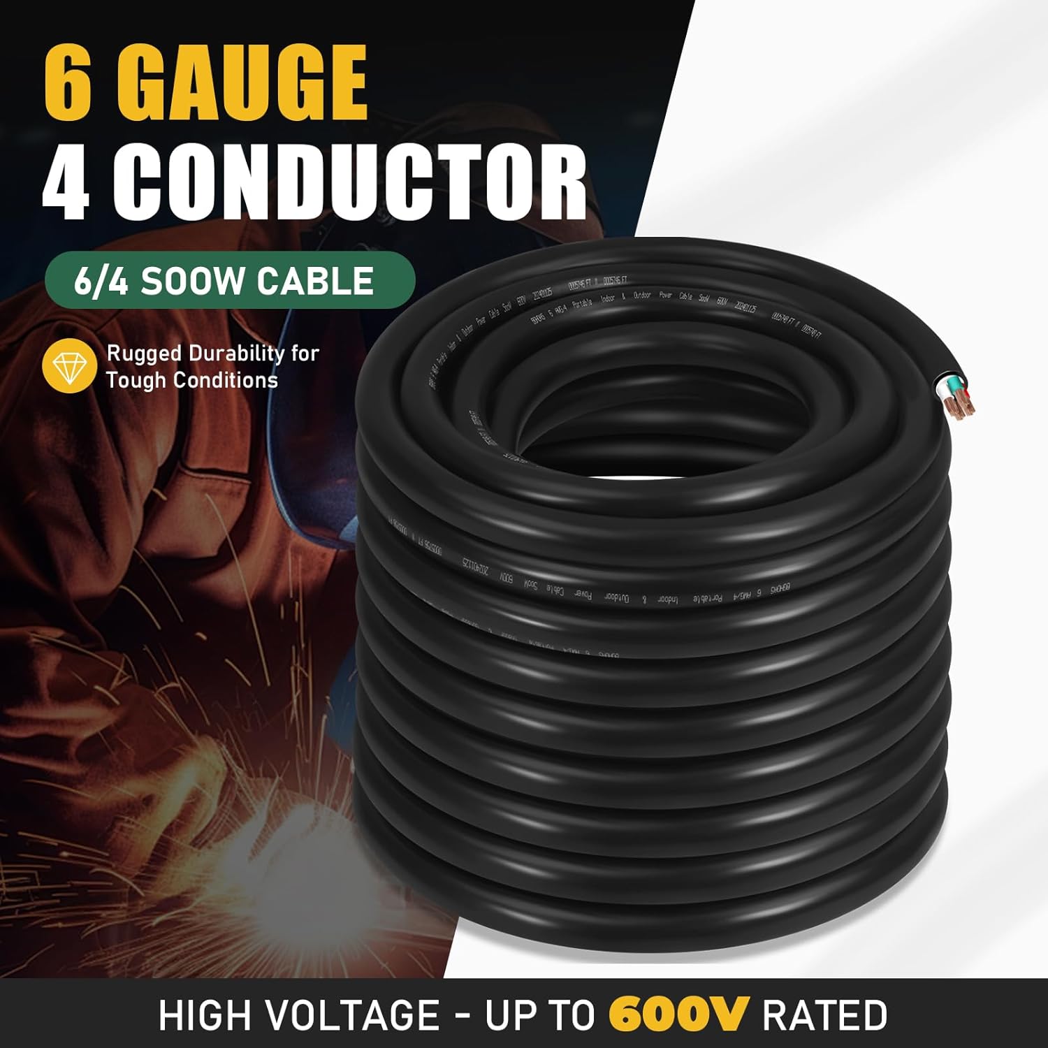 buy 6 gauge SOOW cable,6 gauge SOOW cable worth it,best 6/4 SOOW wire,6 AWG SOOW cable pros cons,should I buy 6 gauge SOOW,SOOW cable vs alternatives unboxing and complete package contents