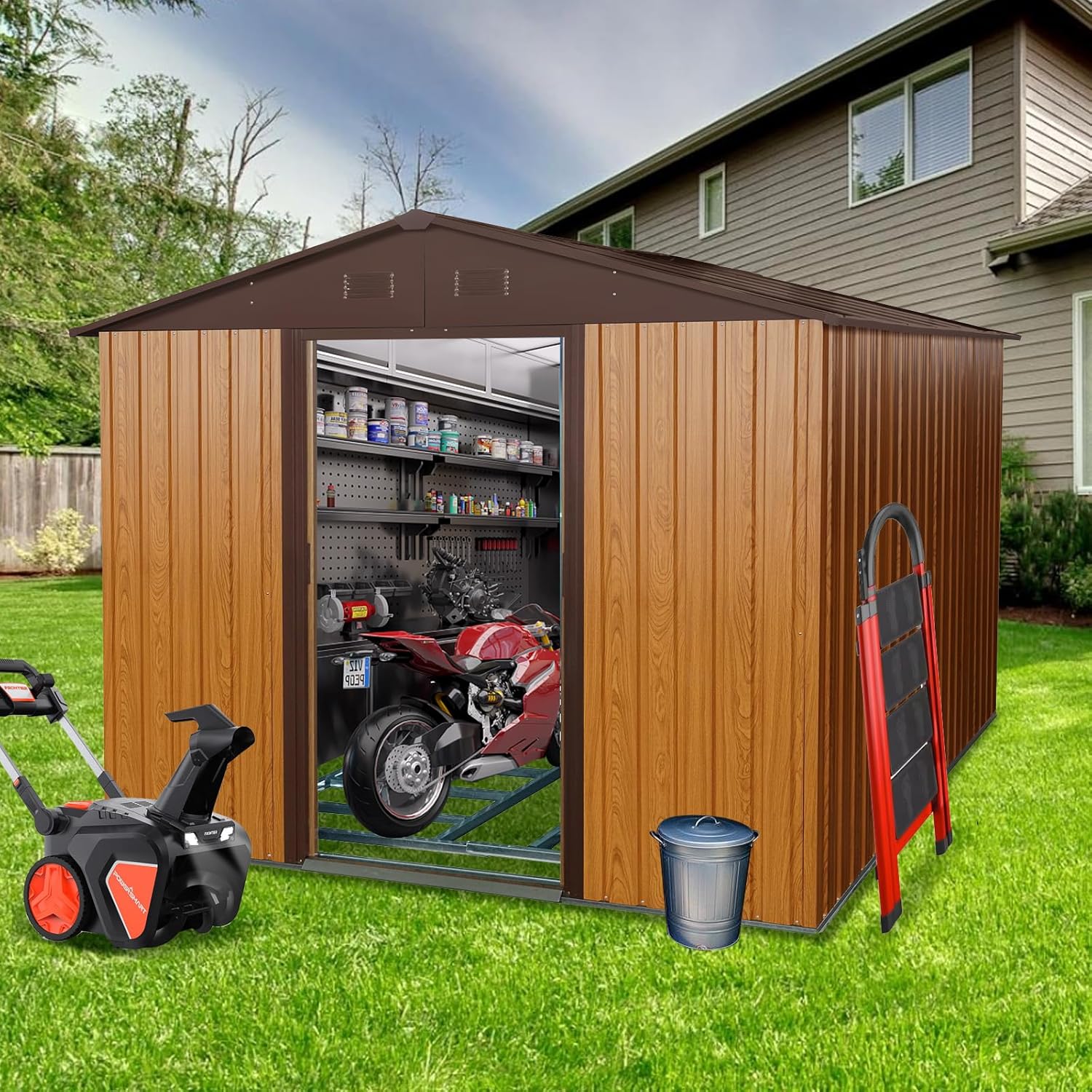 buy 8x10 metal storage shed,8x10 metal shed worth buying,best 8x10 outdoor storage shed,8x10 metal shed pros cons,ACLULION shed honest opinion,8x10 metal shed vs plastic unboxing and complete package contents