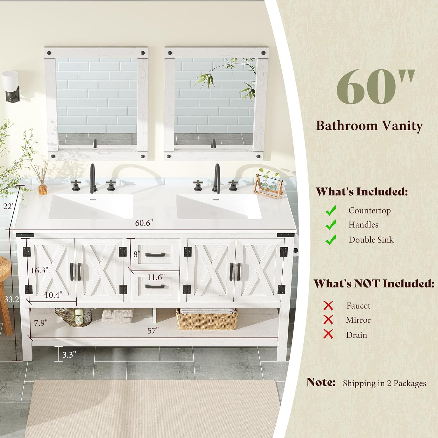 buy AMERLIFE 60 inch bathroom vanity,AMERLIFE 60 inch vanity pros cons,AMERLIFE double sink vanity worth buying,best 60 inch farmhouse bathroom vanity,AMERLIFE CBV100 honest assessment,should I buy AMERLIFE bathroom vanity unboxing and complete package contents
