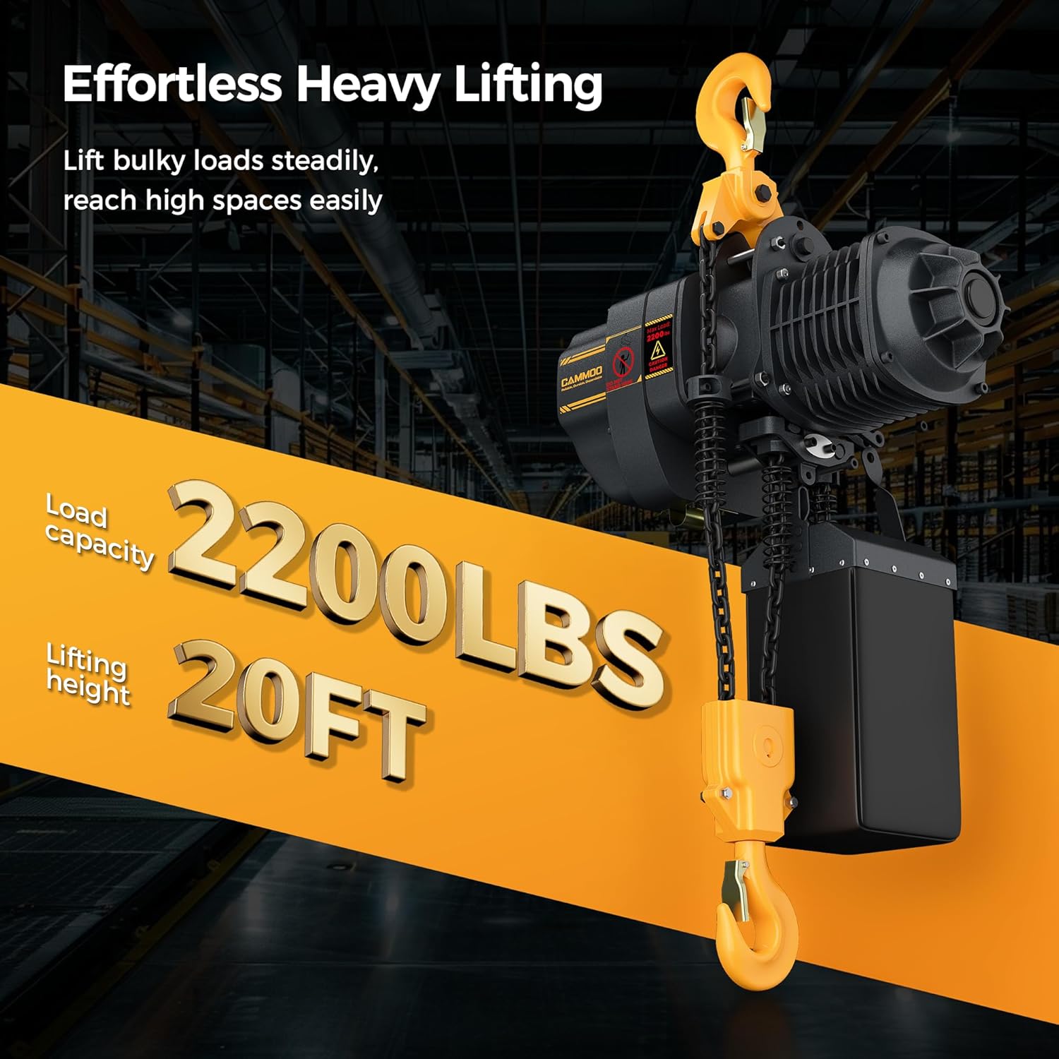 buy CAMMOO electric chain hoist,CAMMOO hoist worth buying,electric chain hoist pros cons,best electric hoist for warehouse,CAMMOO EHD2200-20B honest,should I buy an electric chain hoist unboxing and complete package contents