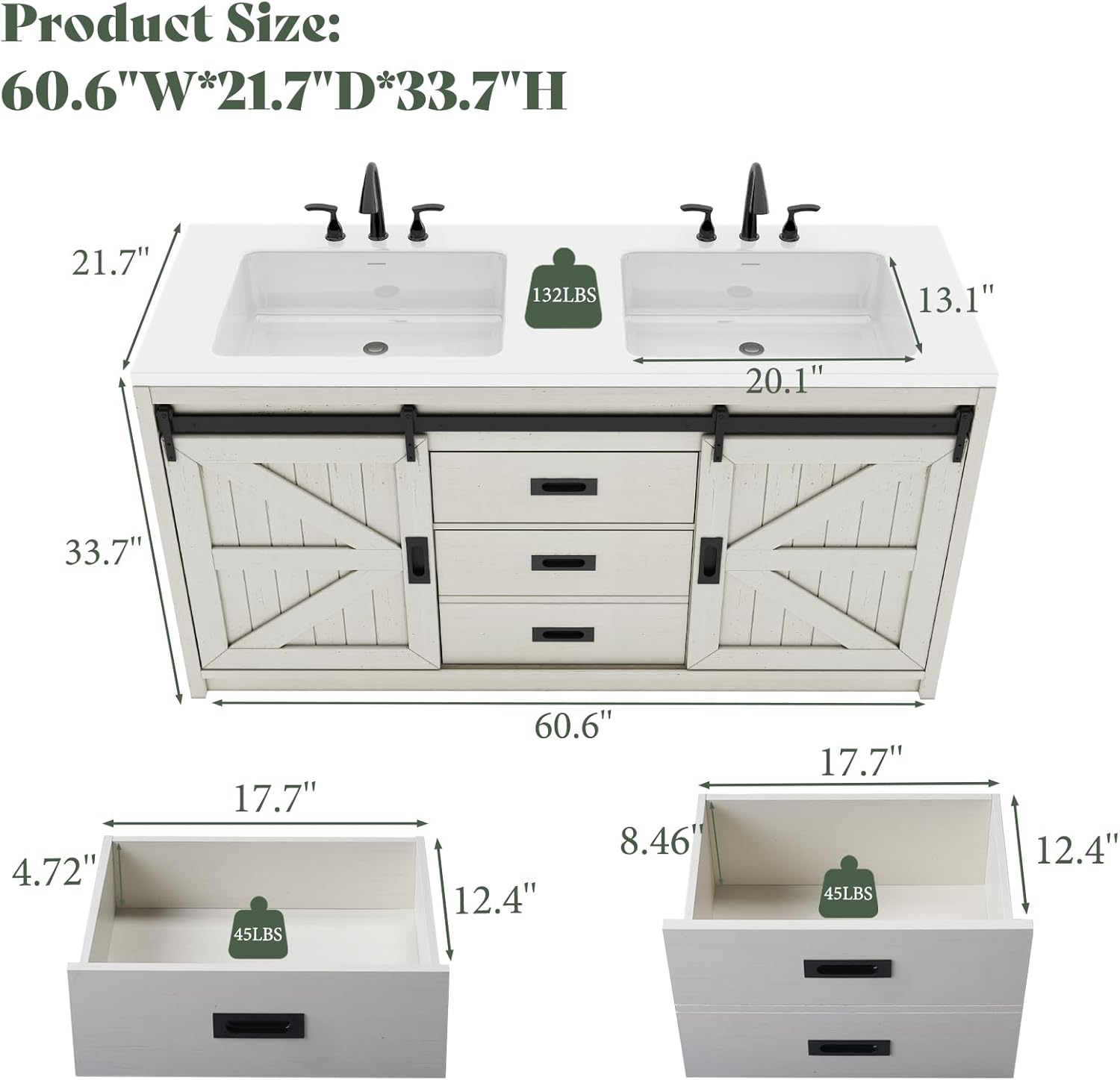 buy LUXOAK farmhouse bathroom vanity,LUXOAK vanity pros cons,LUXOAK 60 inch vanity worth buying,best farmhouse double vanity with sink,LUXOAK vs other bathroom vanities,should I buy the LUXOAK sliding barn door vanity unboxing and complete package contents