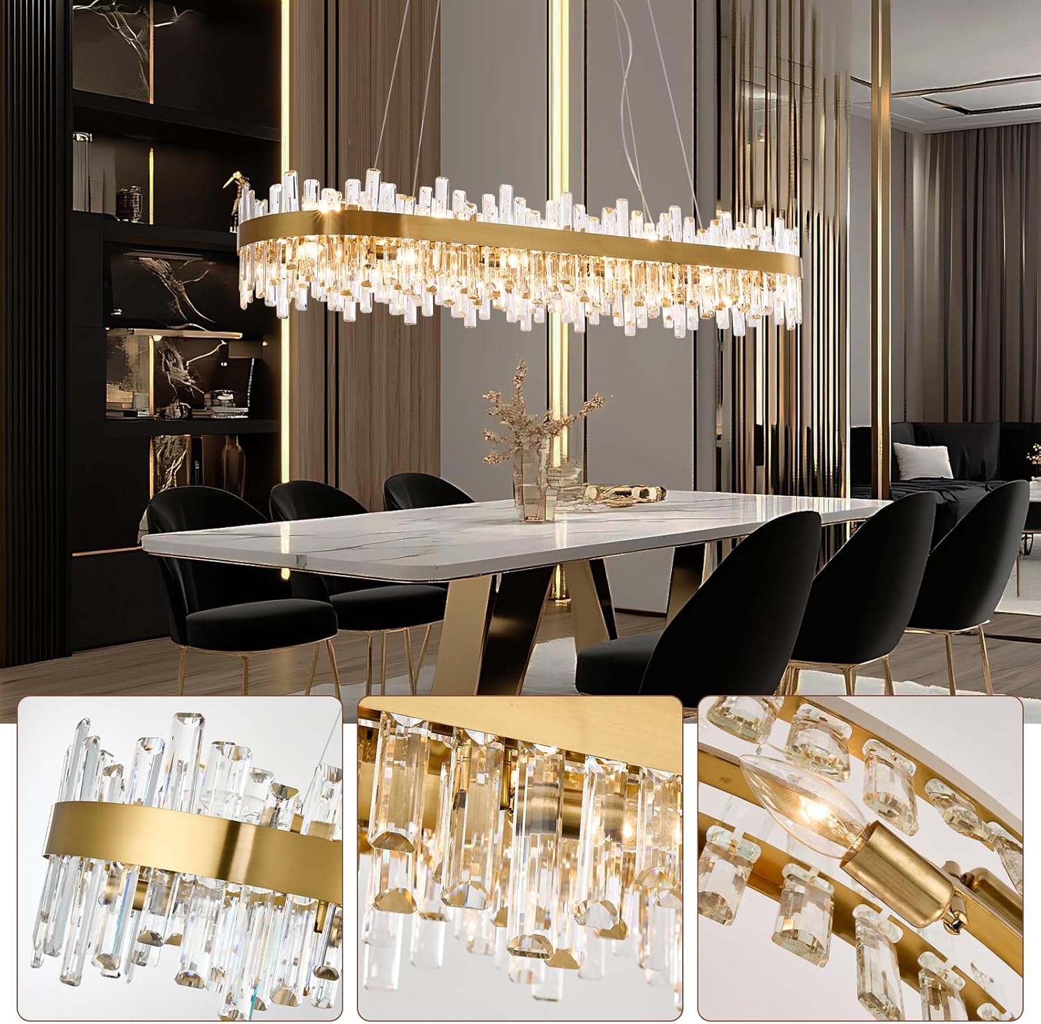 Reviews - Buy MELKZENPD Gold Crystal Chandelier: Honest Pros & Cons buy MELKZENPD gold crystal chandelier,MELKZENPD chandelier worth buying,60 inch gold chandelier pros cons,best modern crystal dining room light,large rectangle chandelier vs alternatives,should I buy a MELKZENPD chandelier performance testing and real-world results