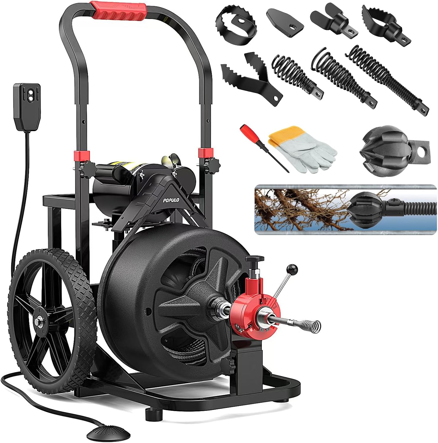 buy POPULO auto feed drain snake,POPULO drain snake worth it,POPULO sewer auger pros cons,best auto feed drain cleaner,POPULO vs other drain snakes,should I buy POPULO drain auger - detailed features and technical specifications