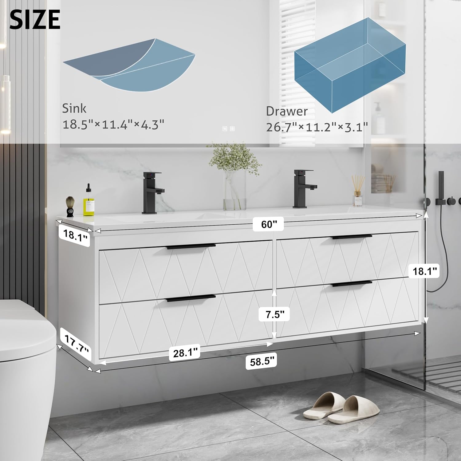 eclife 60 bathroom vanity worth it,should I buy eclife 60 vanity,eclife 60 vs other vanities,eclife 60 pros cons,eclife 60 bathroom vanity honest,best 60 inch floating vanity unboxing and complete package contents