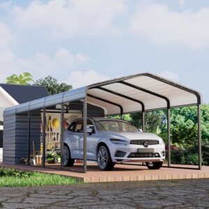 Image 1 of EROMMY 12x25 carport worth buying-should I buy EROMMY carport-EROMMY carport pros cons-best heavy duty carport-EROMMY vs other carports-12x25 carport storage shed