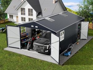 Image 1 of K Knowbody metal shed worth buying-should I buy K Knowbody shed-K Knowbody vs other metal sheds-K Knowbody shed pros and cons-best large metal garage shed-K Knowbody 13x20 shed honest