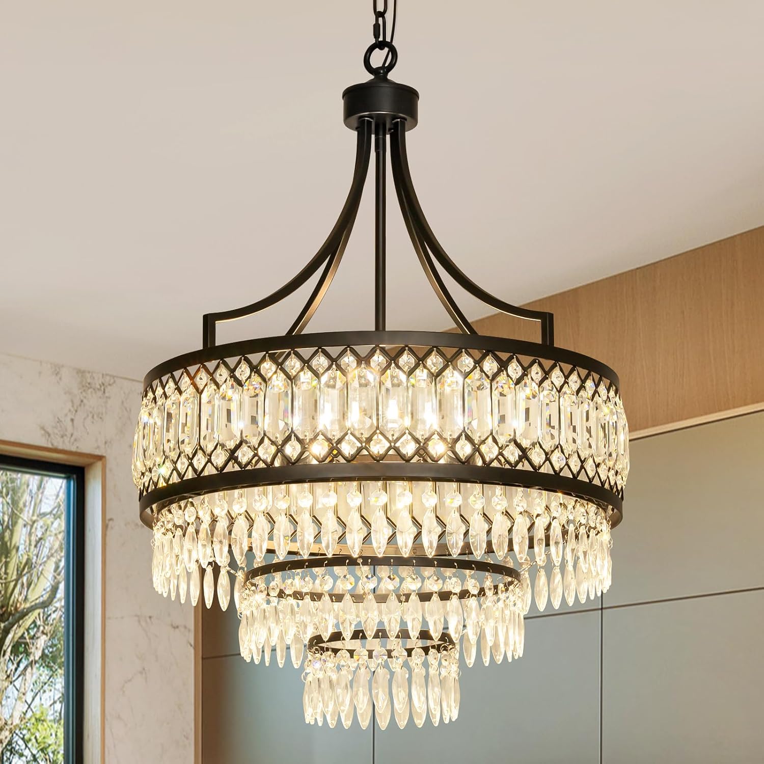 AMZERA black crystal chandelier worth it,should I buy AMZERA chandelier,AMZERA vs other crystal chandeliers,AMZERA chandelier pros cons,best modern black pendant light,AMZERA crystal fixture worth buying - detailed features and technical specifications