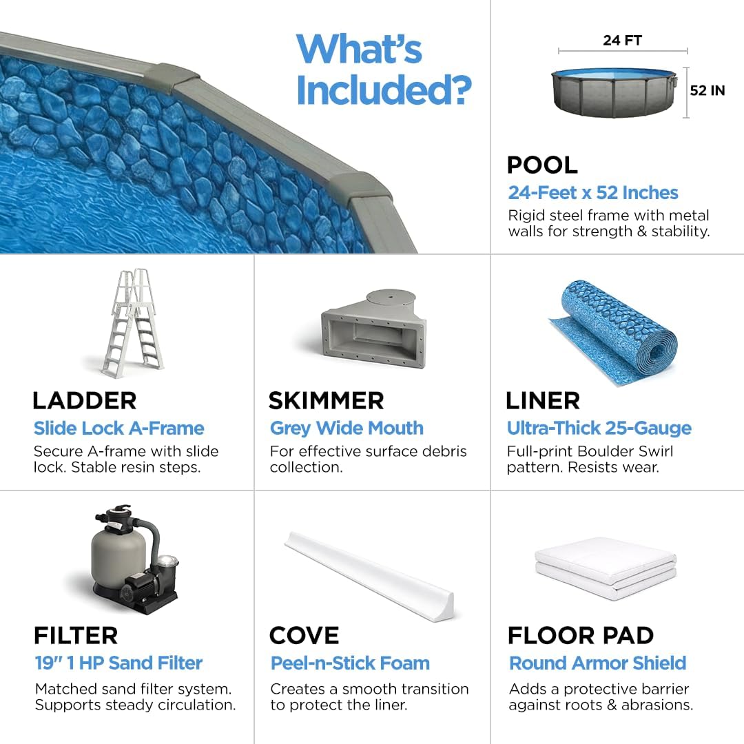 AquaDoc Coventry pool worth buying,should I buy AquaDoc Coventry pool,AquaDoc Coventry vs other pools,AquaDoc Coventry pros and cons,best 24 foot above ground pool,AquaDoc Coventry Elite package honest unboxing and complete package contents