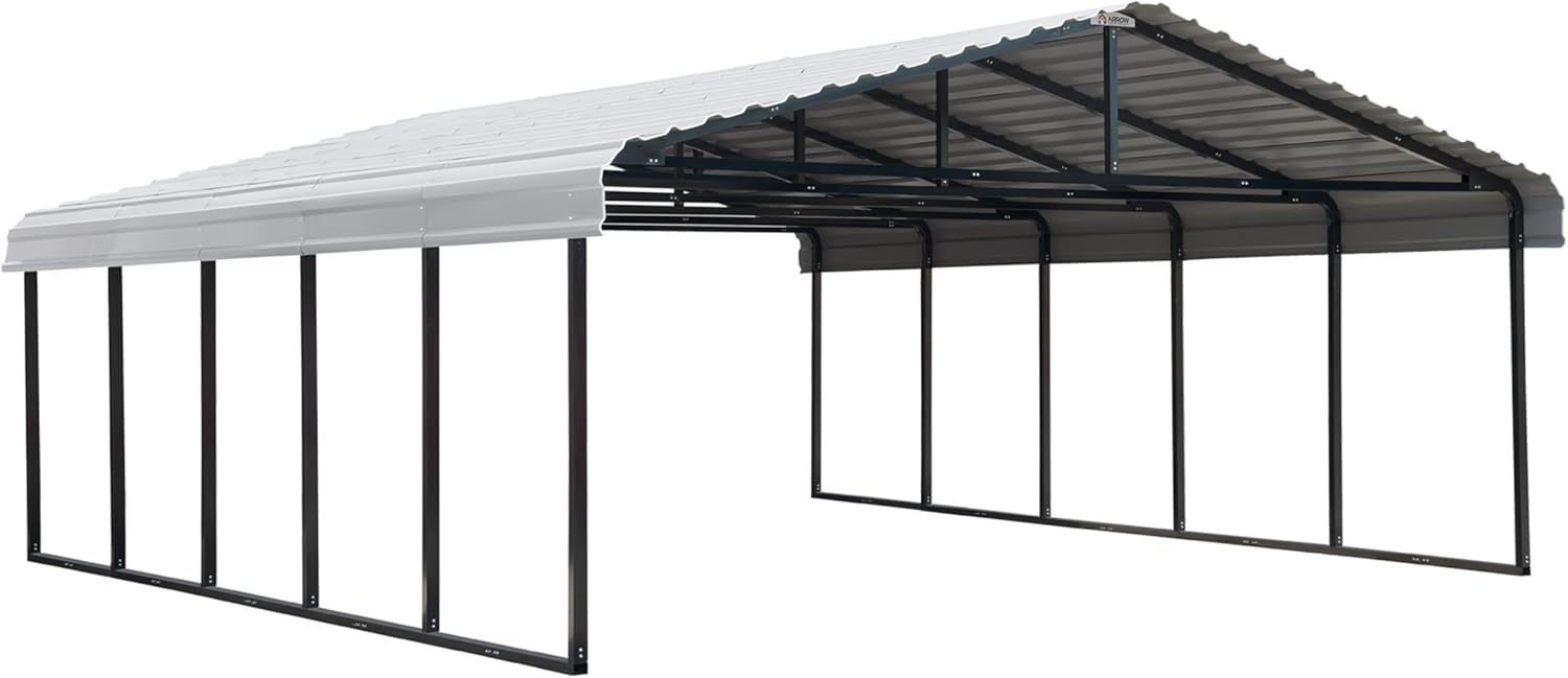 Arrow Carports galvanized steel carport,double car metal carport kit pros cons,best galvanized steel carport for home,Arrow Carports worth buying,20x24 carport wind snow rated,should I buy Arrow Carports kit - detailed features and technical specifications