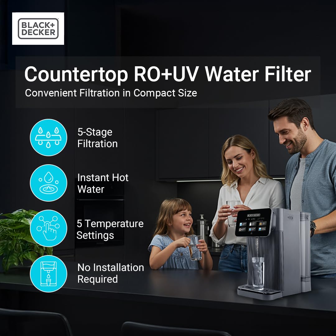 BLACK+DECKER RO+UV water filter worth it,should I buy BLACK+DECKER water filter,BLACK+DECKER vs other countertop filters,BLACK+DECKER RO+UV pros cons,best countertop RO water filter,BLACK+DECKER hot water filter honest unboxing and complete package contents