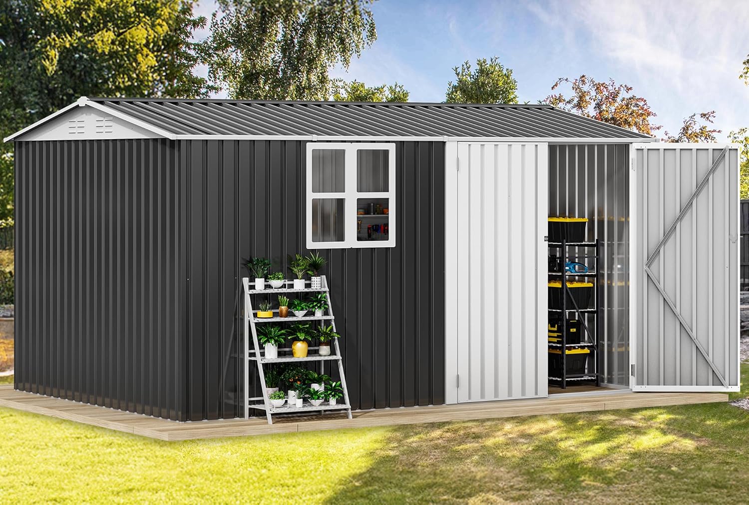DWVO 12x8ft storage shed worth it,DWVO 12x8 shed pros cons,best large outdoor storage shed,DWVO steel shed honest opinion,should I buy DWVO storage shed,DWVO shed vs other brands unboxing and complete package contents