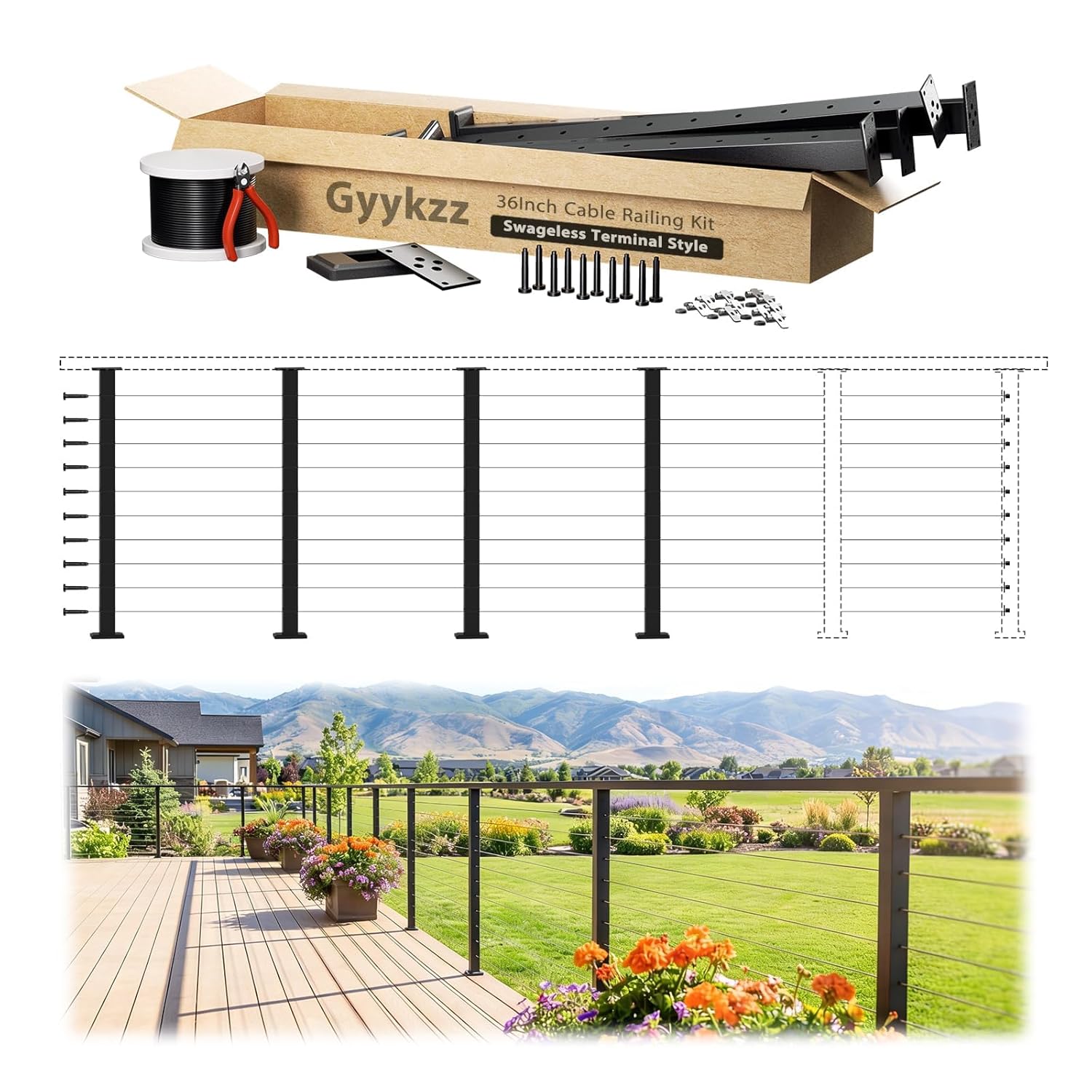 Gyykzz cable railing kit worth it,should I buy Gyykzz cable railing,Gyykzz vs other cable railings,Gyykzz cable railing pros cons,best swageless cable railing system,Gyykzz cable railing honest opinion - detailed features and technical specifications