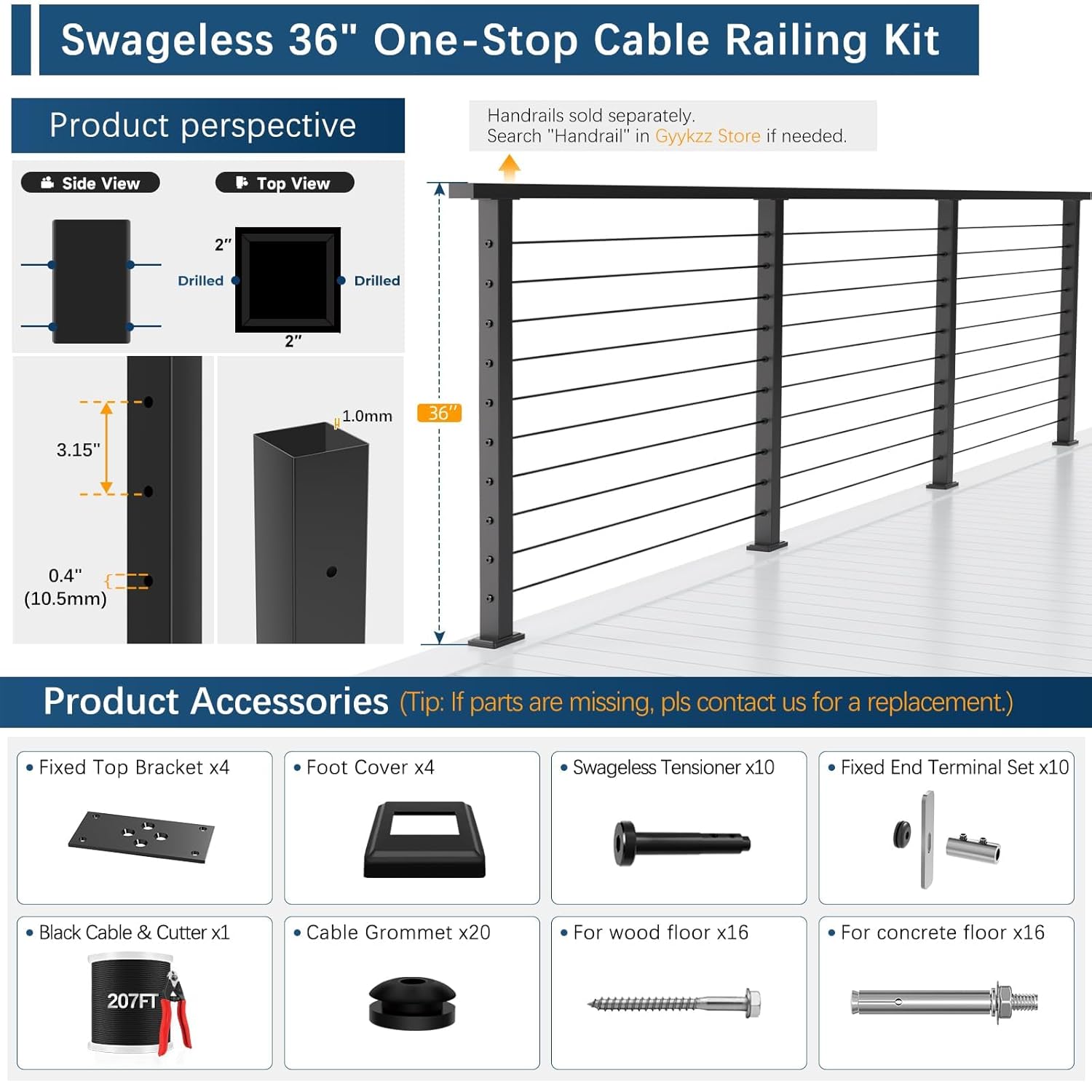 Gyykzz cable railing kit worth it,should I buy Gyykzz cable railing,Gyykzz vs other cable railings,Gyykzz cable railing pros cons,best swageless cable railing system,Gyykzz cable railing honest opinion unboxing and complete package contents
