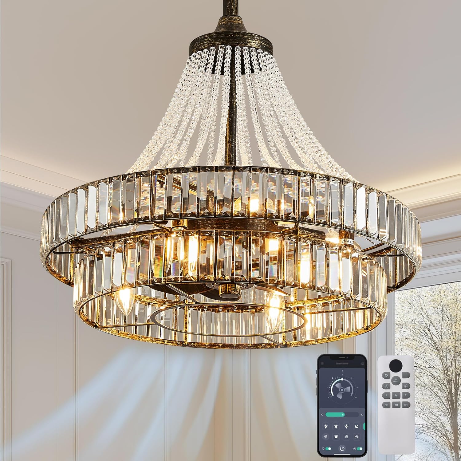 HEMLDAN crystal fandelier worth it,should I buy a HEMLDAN fandelier,HEMLDAN crystal chandelier fan pros cons,best smart chandelier fan,crystal fandelier vs traditional fan,HEMLDAN 24003CB honest assessment - detailed features and technical specifications