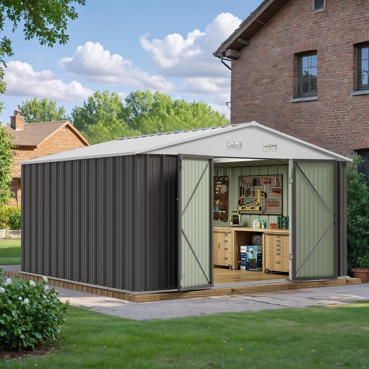 JUMMICO 10x10 shed worth it,should I buy JUMMICO shed,JUMMICO metal shed pros cons,best 10x10 outdoor storage shed,JUMMICO vs other sheds,10x10 metal shed worth buying unboxing and complete package contents