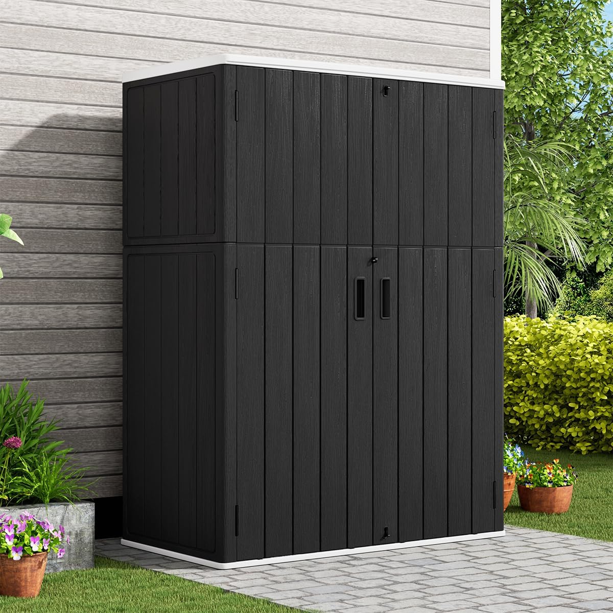 KINYING vertical shed worth it,should I buy KINYING shed,KINYING vs Rubbermaid shed,KINYING 57 cu ft pros cons,best vertical outdoor storage,KINYING shed honest opinion unboxing and complete package contents