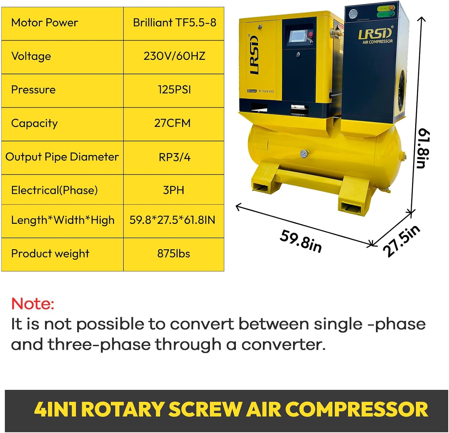 LRSD TF5.5-8 air compressor worth it,should I buy LRSD TF5.5-8,LRSD TF5.5-8 pros cons,best 4-in-1 screw air compressor,LRSD TF5.5-8 vs alternatives,LRSD TF5.5-8 honest assessment unboxing and complete package contents