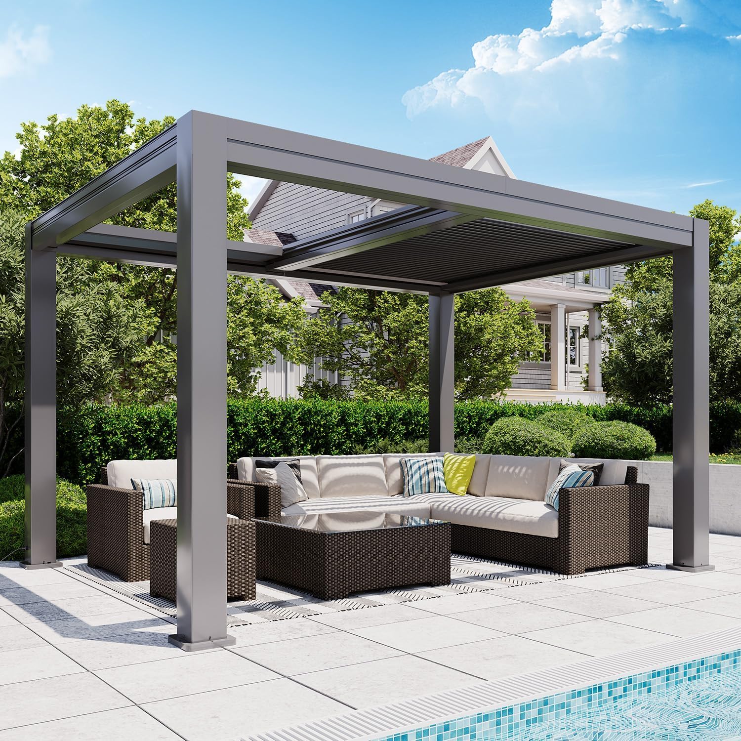 MELLCOM electric retractable pergola worth it,MELLCOM pergola pros cons,best electric louvered pergola,MELLCOM pergola vs alternatives,should I buy a MELLCOM pergola,MELLCOM 10x13 pergola honest - detailed features and technical specifications