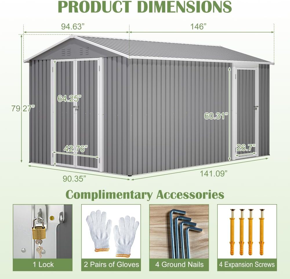 Secsofier 8x12 metal shed worth it,should I buy a Secsofier shed,Secsofier 8x12 shed pros cons,best large outdoor storage shed,metal garden shed worth buying,Secsofier shed vs alternatives unboxing and complete package contents