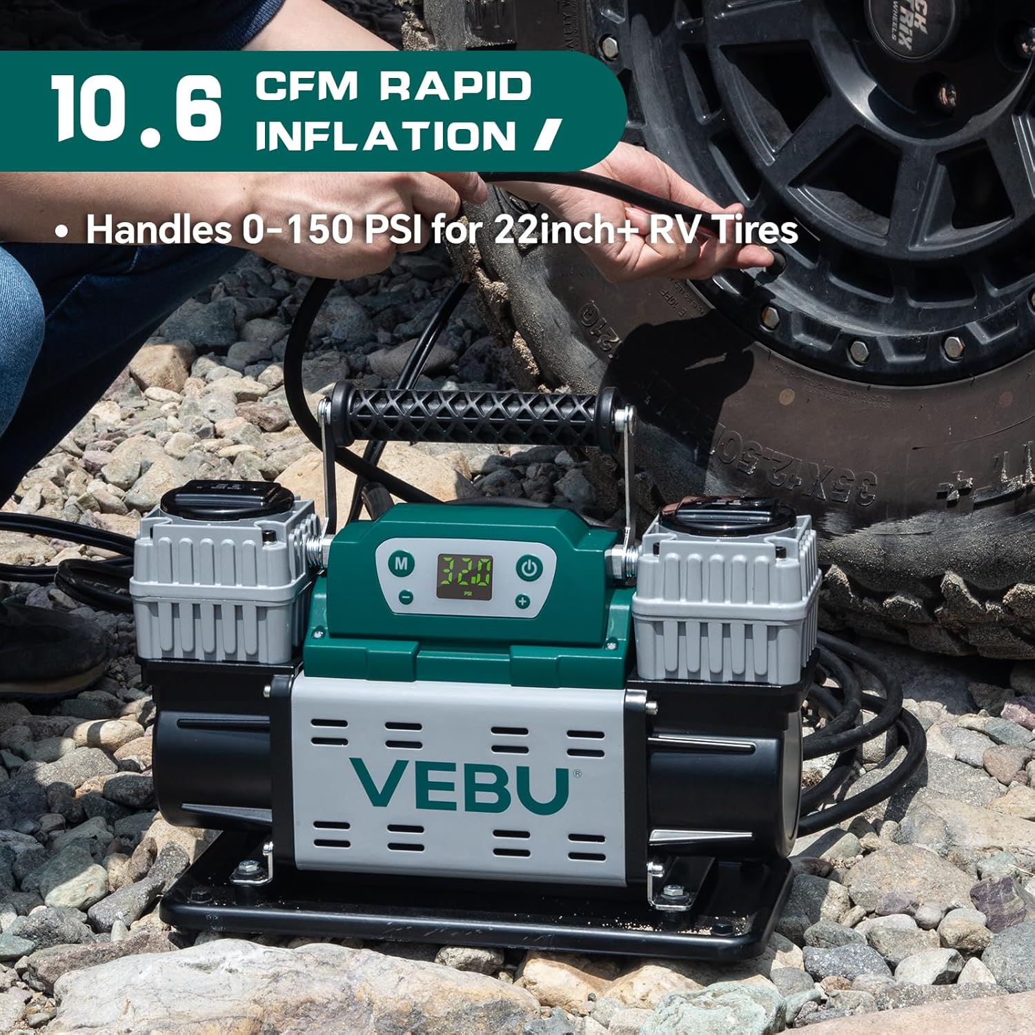 VEBU 12V air compressor worth it,should I buy VEBU air compressor,VEBU vs other tire inflators,VEBU air compressor pros cons,best 12V off-road air compressor,VEBU VB-AC60-D2 honest performance testing and real-world results