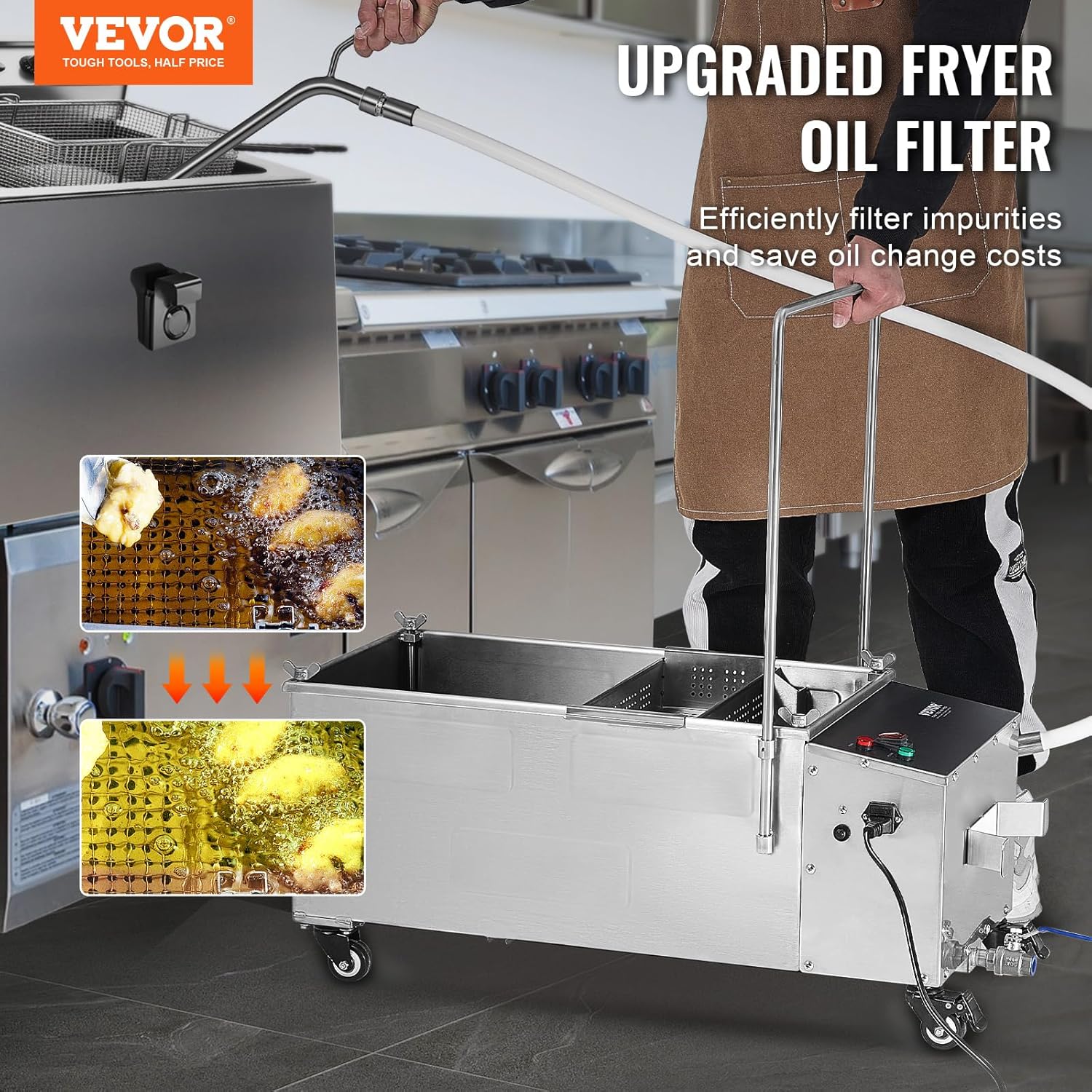 VEVOR fryer oil filter worth buying,best commercial oil filter machine,VEVOR 55L oil filter pros cons,should I buy a VEVOR fryer filter,fryer oil filter machine vs alternatives,commercial oil filtration system worth it unboxing and complete package contents