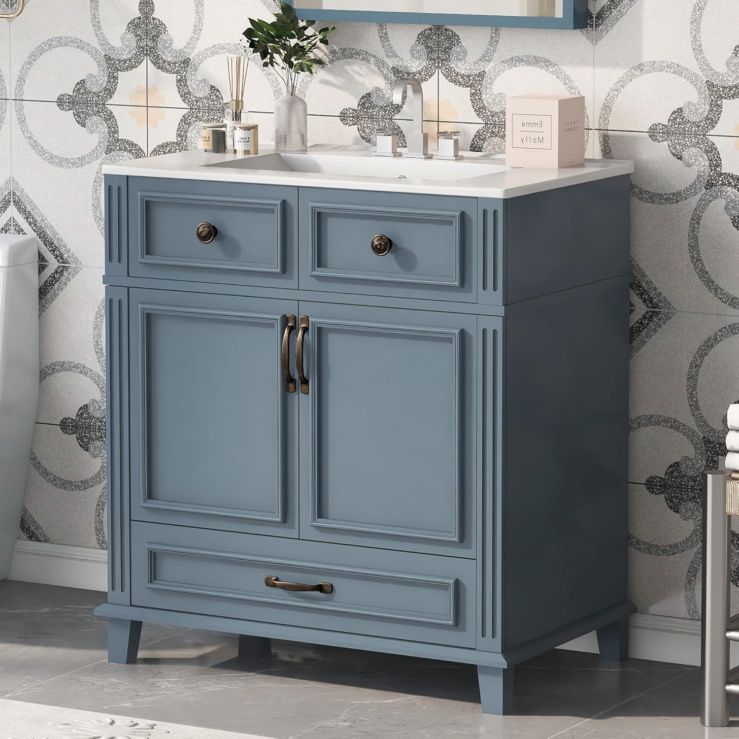 Virubi 30 inch vanity worth it,should I buy Virubi bathroom vanity,Virubi vanity pros cons,30 inch bathroom vanity with sink,best freestanding bathroom vanity,Virubi blue vanity honest - detailed features and technical specifications