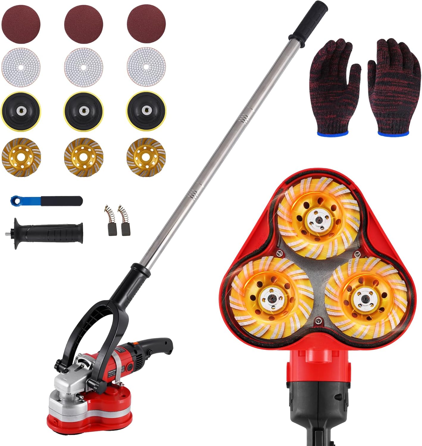 YUCHENGTECH 3 head concrete grinder worth it,should I buy YUCHENGTECH concrete grinder,YUCHENGTECH 3 head grinder pros cons,best 3 head concrete floor grinder,YUCHENGTECH vs other concrete grinders,2800W concrete grinder worth buying - detailed features and technical specifications