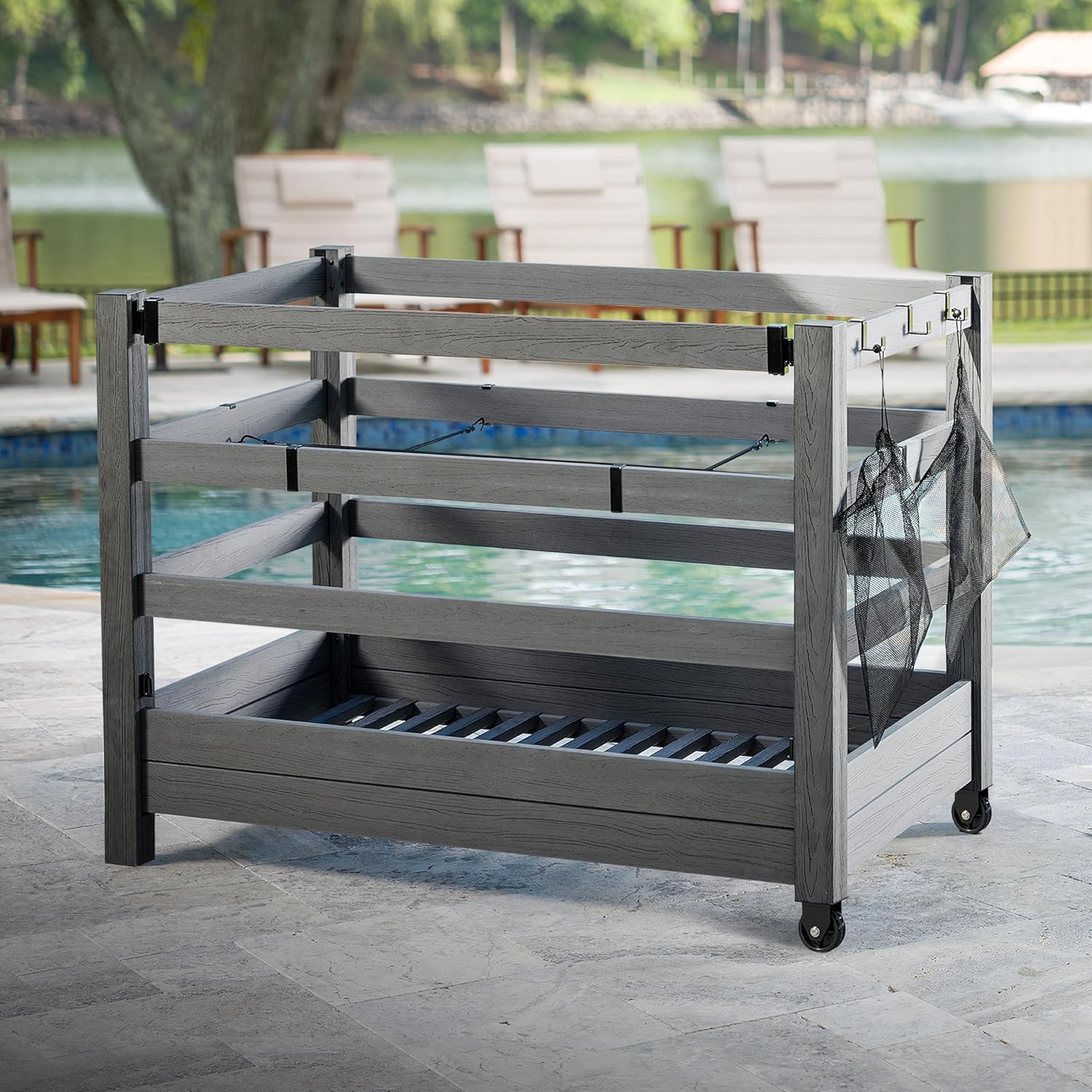 Zippity WoodTek pool organizer worth it,best pool float storage rack,WoodTek pool caddy pros cons,should I buy a Zippity pool organizer,Zippity AZ19078 honest assessment,wheeled pool deck organizer buying guide - detailed features and technical specifications