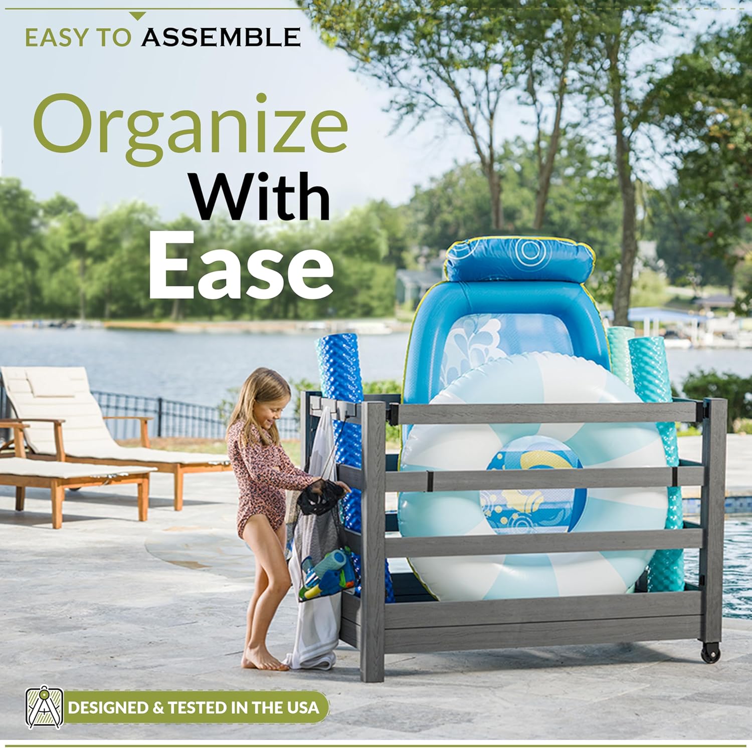 Zippity WoodTek pool organizer worth it,best pool float storage rack,WoodTek pool caddy pros cons,should I buy a Zippity pool organizer,Zippity AZ19078 honest assessment,wheeled pool deck organizer buying guide unboxing and complete package contents