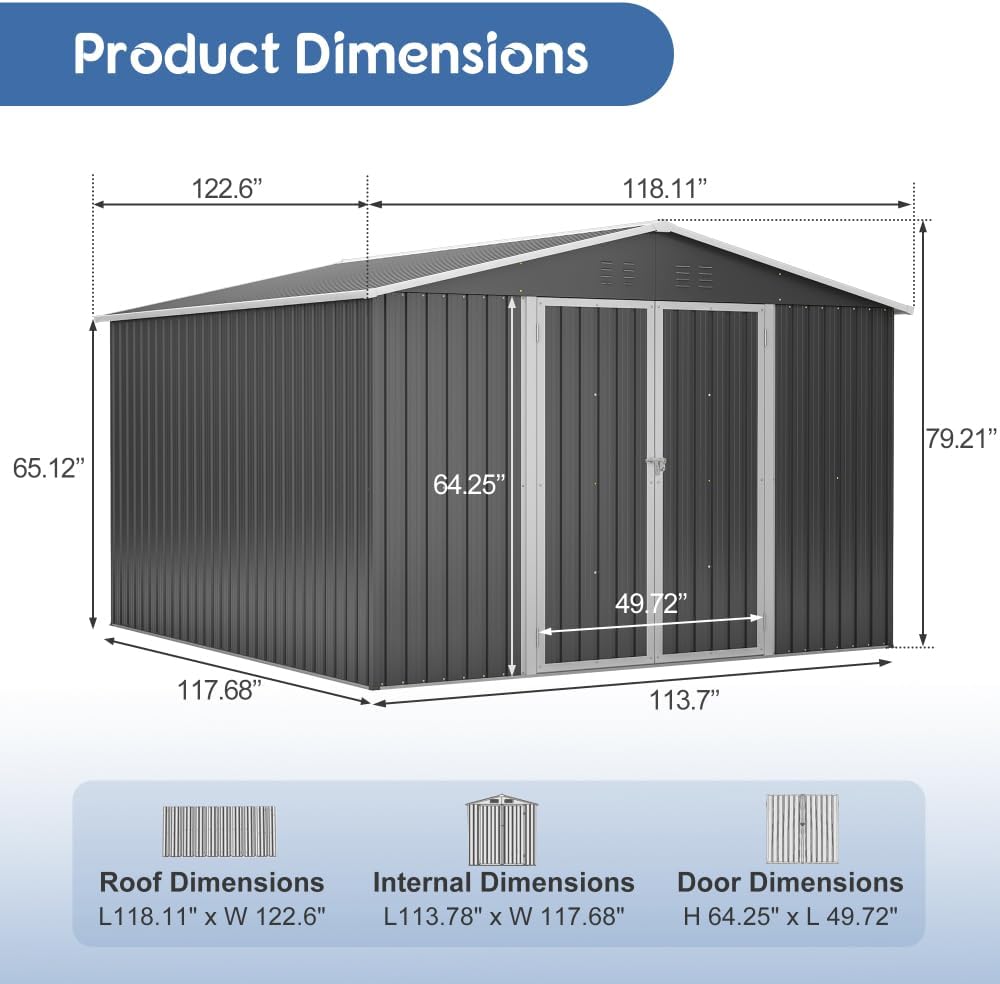 best 10x10 metal storage shed,10x10 metal shed worth buying,10x10 outdoor shed pros cons,Elountik 10x10 shed honest,should I buy a 10x10 metal shed,10x10 shed vs 8x10 unboxing and complete package contents