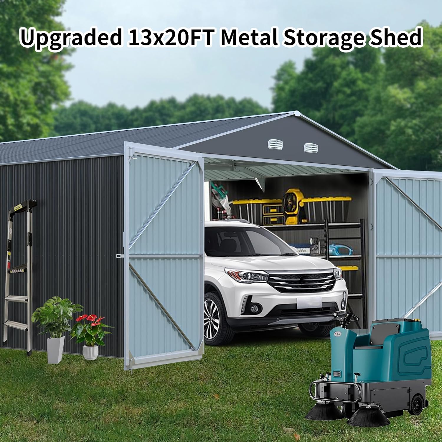 best 13x20 metal storage shed,13x20 metal shed worth buying,large metal storage shed pros cons,13x20 outdoor shed vs alternatives,should I buy a 13x20 metal shed,AnhuaUSA metal garage shed honest unboxing and complete package contents