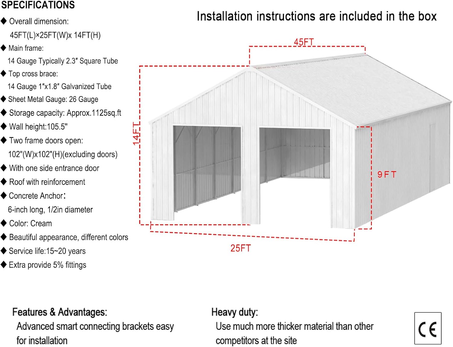 best 45x25 metal garage barn,45x25 metal barn worth buying,45x25 metal garage pros cons,TTBKA 45x25 barn honest,45x25 steel barn vs alternatives,should I buy a 45x25 metal barn unboxing and complete package contents