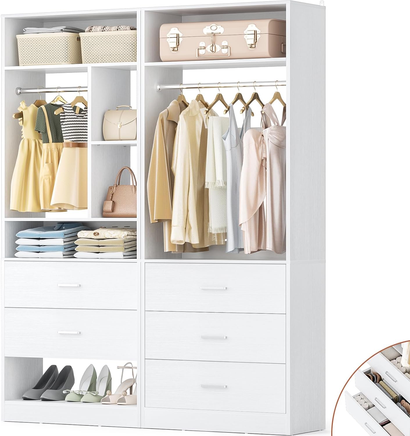best 48 inch closet system,48 inch closet system worth buying,Besiost closet system pros cons,should I buy a 48 inch closet organizer,48 inch vs 60 inch closet system,heavy duty freestanding closet system - detailed features and technical specifications