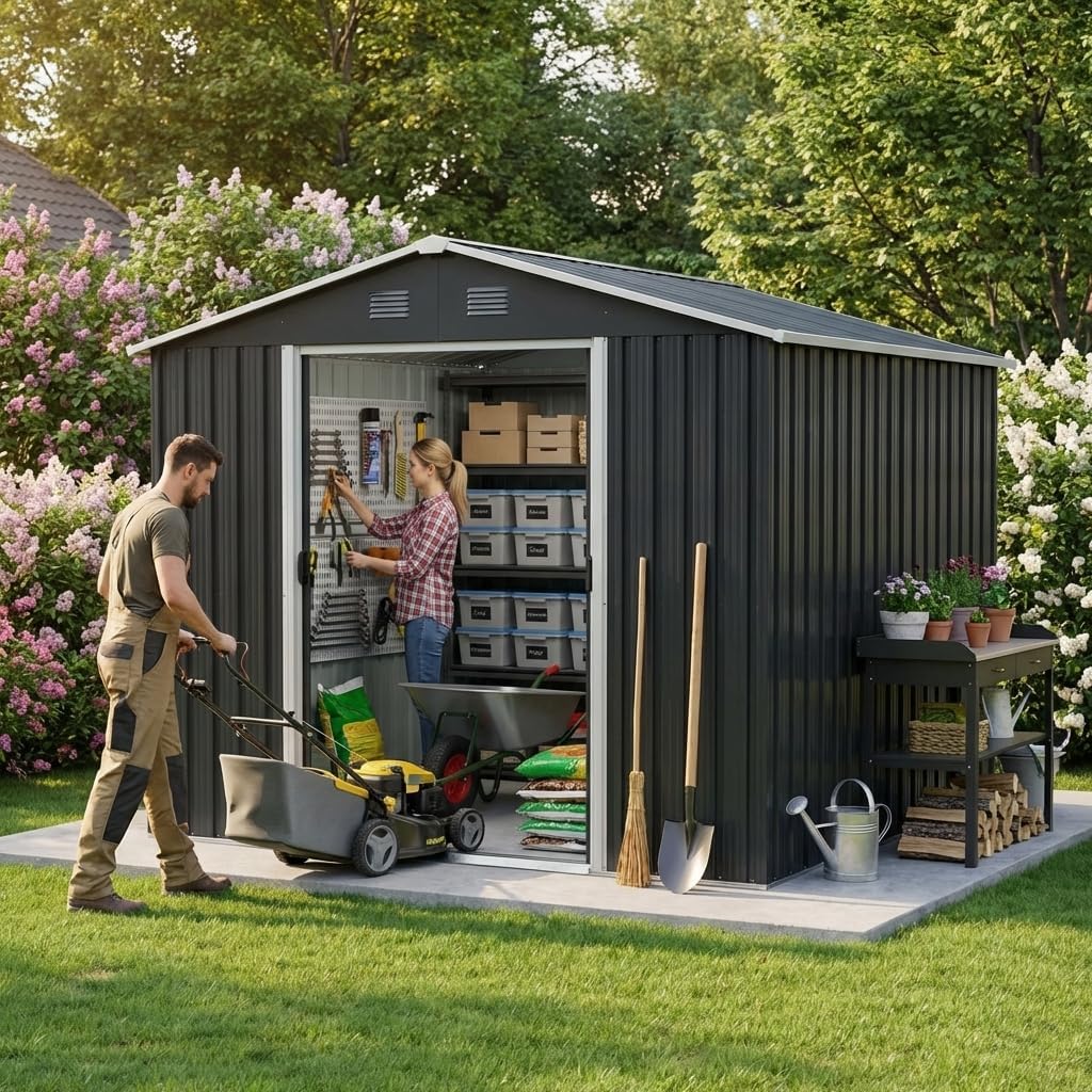 best 8x10 metal shed with floor,8x10 metal shed worth buying,should I buy an 8x10 metal shed,8x10 metal shed pros cons,8x10 metal shed vs alternatives,metal storage shed with floor base unboxing and complete package contents