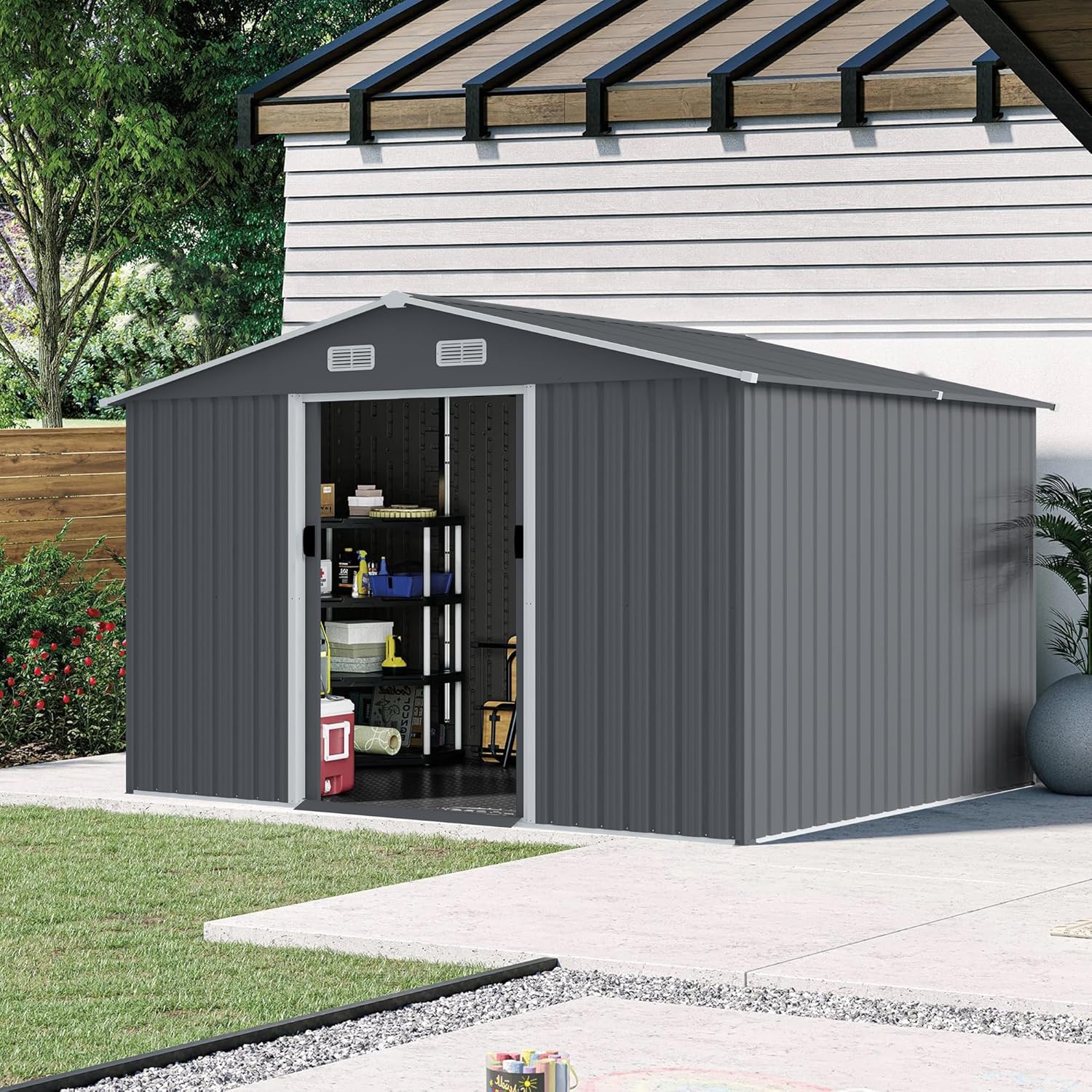 best 8x10 metal storage shed,8x10 metal shed pros cons,is the CYJZH metal shed worth buying,8x10 metal shed vs plastic,heavy duty metal tool shed,best large metal storage house unboxing and complete package contents