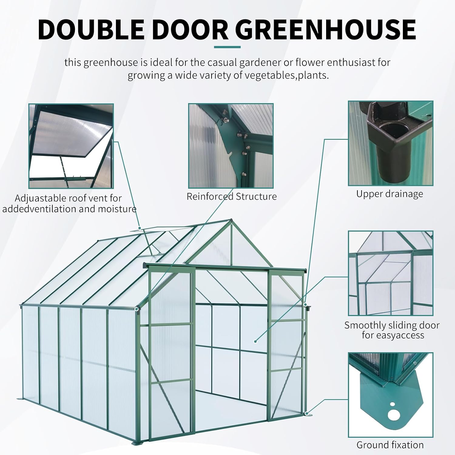 best 8x10 polycarbonate greenhouse,8x10 greenhouse worth buying,polycarbonate greenhouse pros cons,Donfafecuer greenhouse honest,best walk-in greenhouse for backyard,should I buy an 8x10 greenhouse unboxing and complete package contents