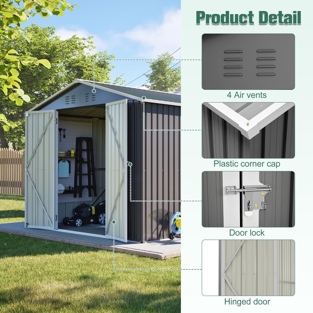 Step-by-step guide for best 8x12 metal shed,should I buy an 8x12 metal shed,8x12 metal shed pros and cons,8x12 metal shed worth buying,best outdoor storage shed,Elountik 8x12 shed honest - complete tutorial