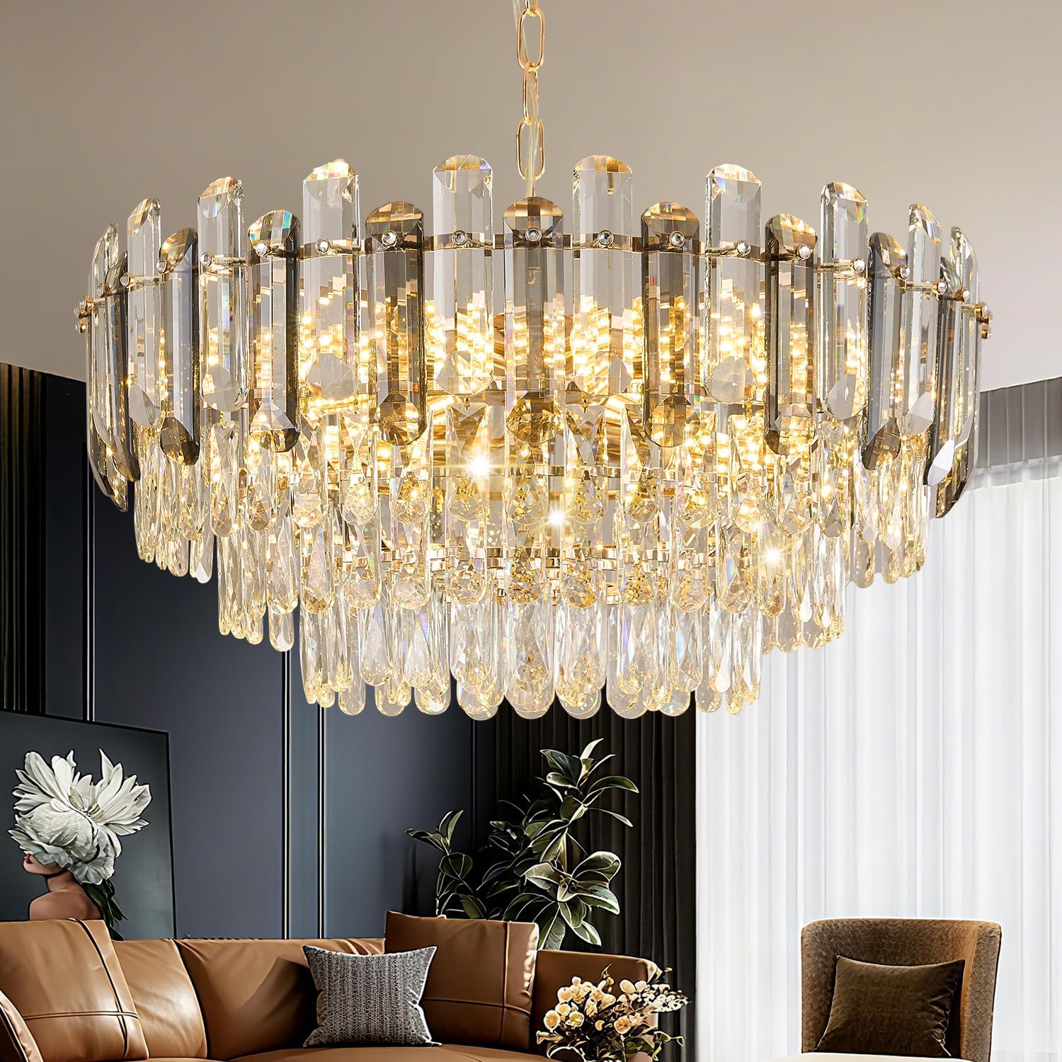 best gold crystal chandelier,gold crystal chandelier worth buying,should I buy a gold crystal chandelier,gold crystal chandelier pros cons,Vodcrindax chandelier honest,best modern crystal chandelier - detailed features and technical specifications
