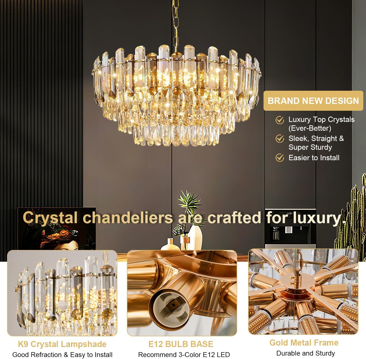 best gold crystal chandelier,gold crystal chandelier worth buying,should I buy a gold crystal chandelier,gold crystal chandelier pros cons,Vodcrindax chandelier honest,best modern crystal chandelier performance testing and real-world results