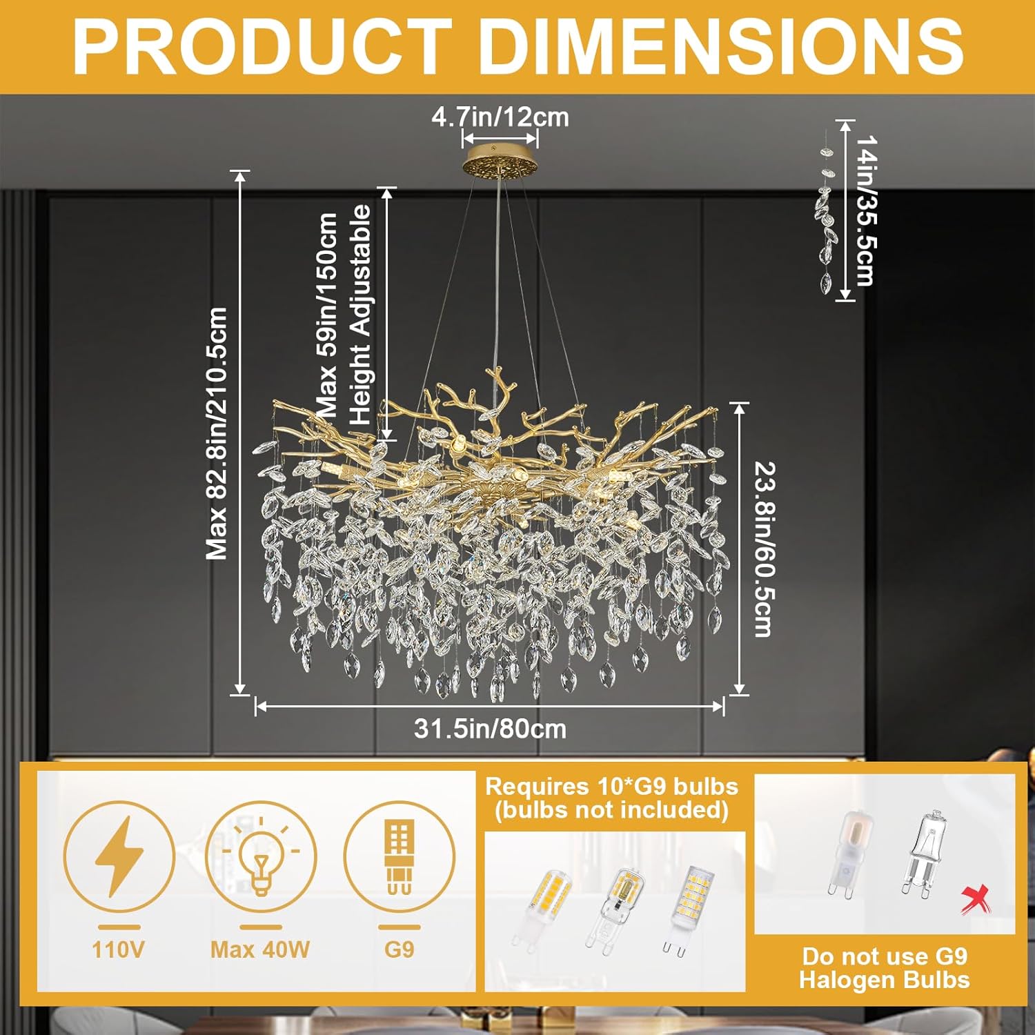 best gold crystal tree chandelier,gold crystal chandelier worth buying,should I buy a tree branch chandelier,NIUZDU chandelier pros cons,gold crystal chandelier vs alternatives,best modern dining room chandelier performance testing and real-world results