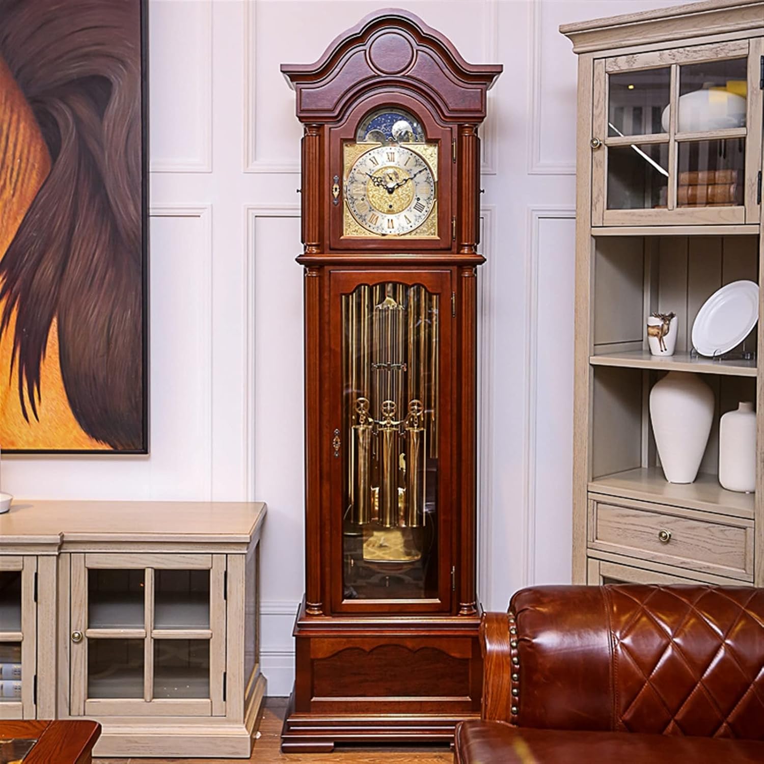 best grandfather clock worth buying,grandfather clock pros and cons,should I buy a grandfather clock,grandfather clock vs wall clock,brown cherry finish grandfather clock,vintage grandfather clock honest unboxing and complete package contents
